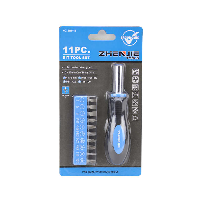 11개 슬롯형 필립스 Pozidriv Torx 래칫 비트 세트